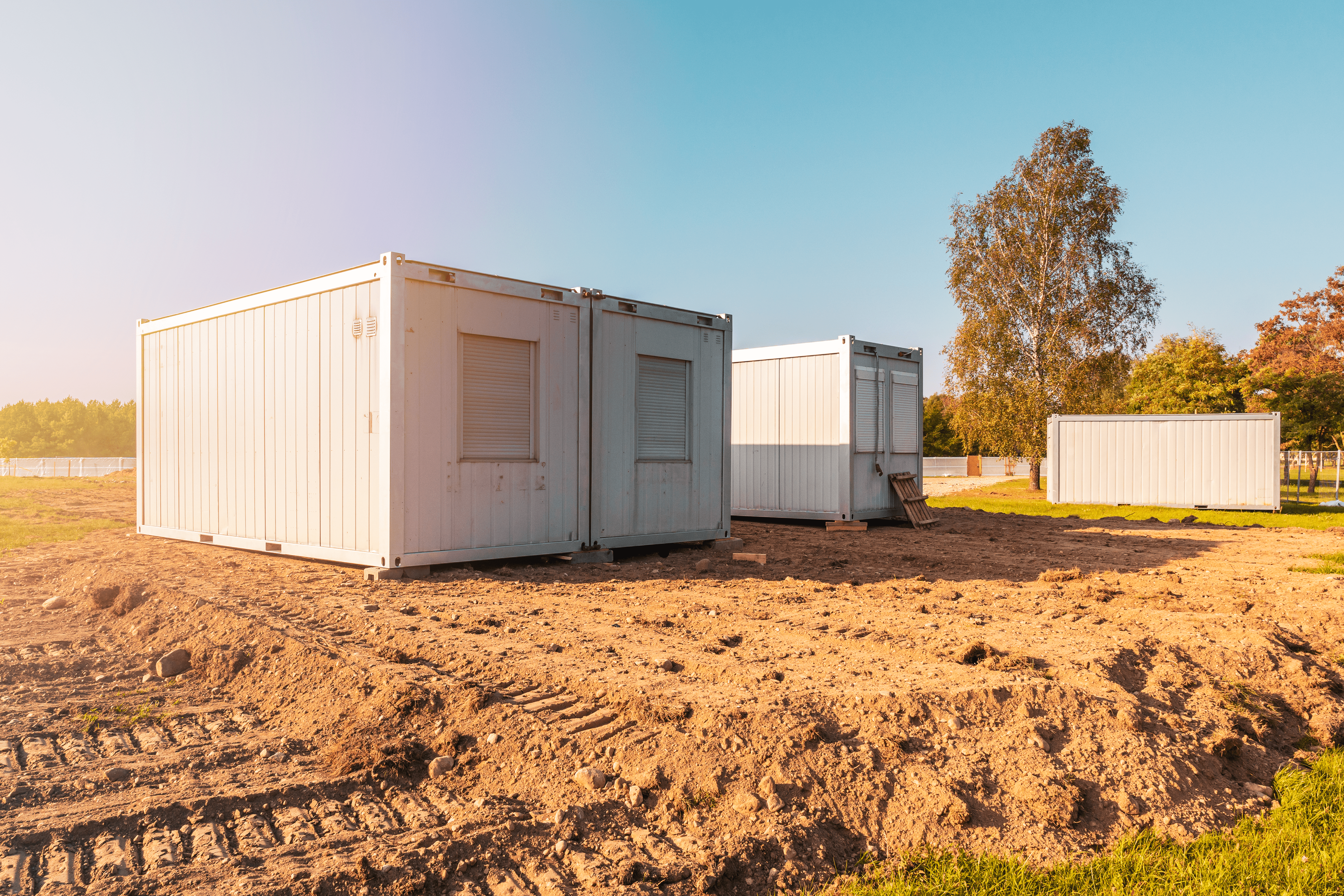 Construction Office Trailers on site