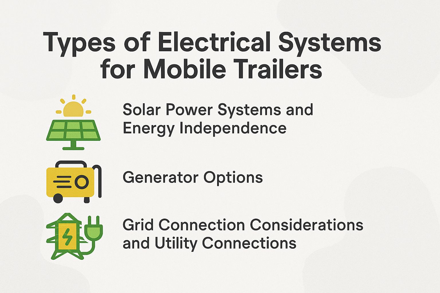 Types of Electrical Systems for Mobile Trailers